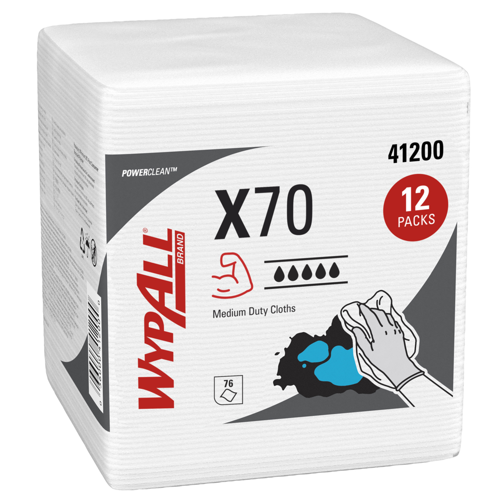 WYPALL X70 1/4 FOLD WHITE 76 WIPERS - Cleaning & Janitorial